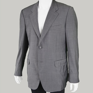 Vintage CORNELIANI 120s Super Fine Merino Wool Men's Blazer Jacket Dark Gray Blazer Made in Italy Wool Blazer Designer Jacket Notched Lapels