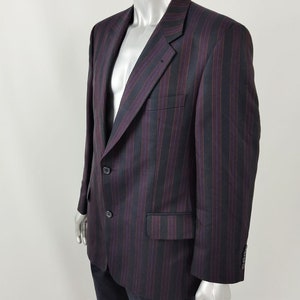Vintage CONWAY of JERMYN STREET, Boating Blazer, Vertical Stripe, Regatta, 80s does 60s Blazer Men Preppy Boating Mod Jacket 1960s Style