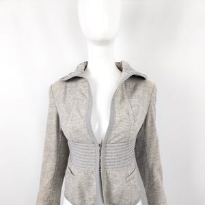 Vintage SPORTMAX by MAX MARA Grey Marl Virgin Wool Ultra Tailored Jacket, Nipped Waist Posh Old Money Jacket, Designer Jacket