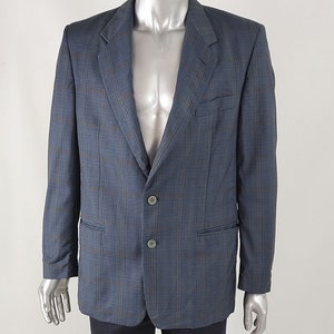 Vintage 80er Jahre Herren Karo Blazer Karo Jacke Italienischer Blazer Herren Sport Mantel Smarter Büro Blazer Herren Schurwolle Blazer Blauer Blazer Herren