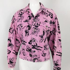 ヴィンテージ!! HYSTERIC GLAMOUR 柄デニムジャケット ピンクF 