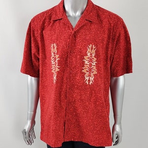 Vintage Y2k Shirt Men, Oversized Shirt, 90s 2000s Shirt, Grunge Shirt, Red Cotton Shirt, Tribal Print, Gothic Shirt Men, 1990s Punk Shirt