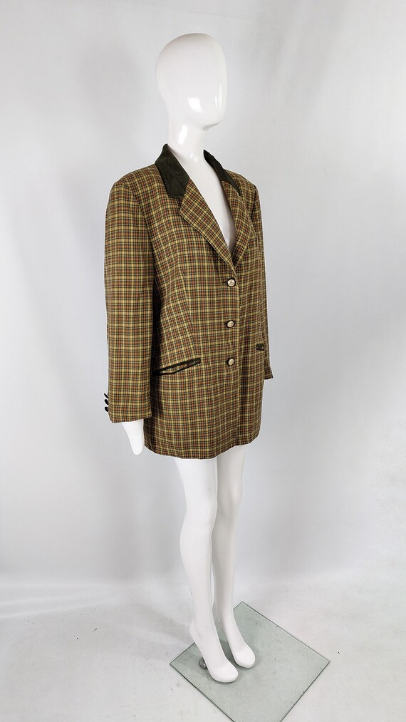 Vintage 80s Shoulder Pads Jacket, Virgin Wool Tar… - image 6