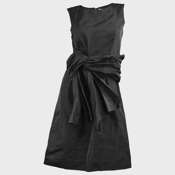 CHLOE Dress Black Silk Dress Cocktail Party Dress Taffeta Dress Evening