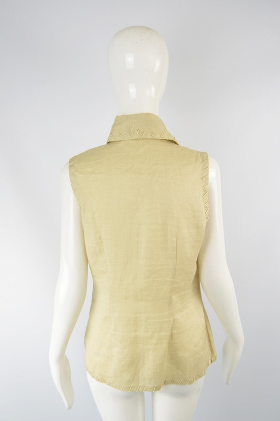 Vintage KATHARINE HAMNETT Fine Linen Shirt Summer… - image 6