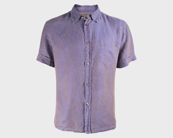 KATHERINE HAMNETT Mens Purple Shirt Iridescent Lin