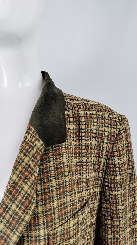 Vintage 80s Shoulder Pads Jacket, Virgin Wool Tar… - image 4