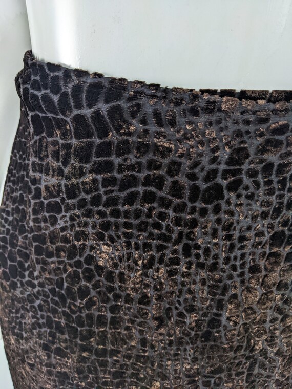 Vintage MARELLA by MAX MARA Brown Velvet Skirt, d… - image 7