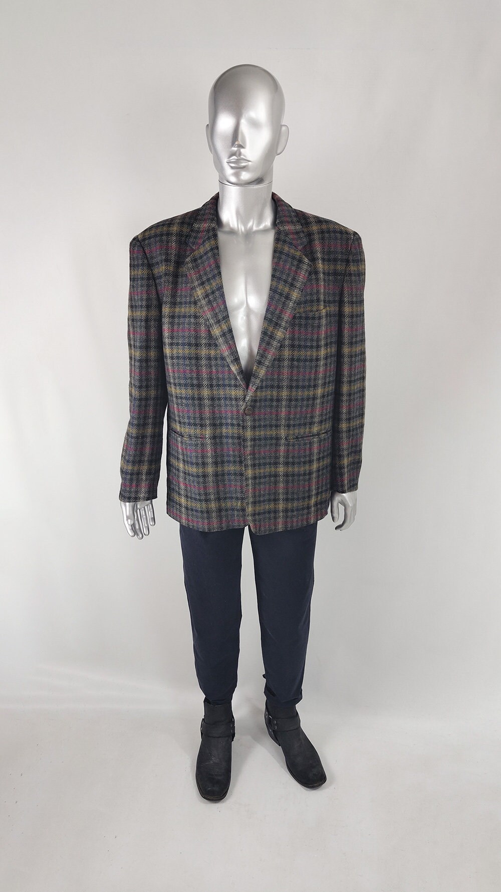 Vintage 80s Blazer Jacket Men, Showbiz Jacket, 1980s Blazer