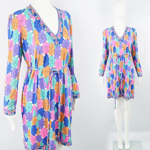 Vintage 80s AVERARDO BESSI Silk Shift Dress Silk J