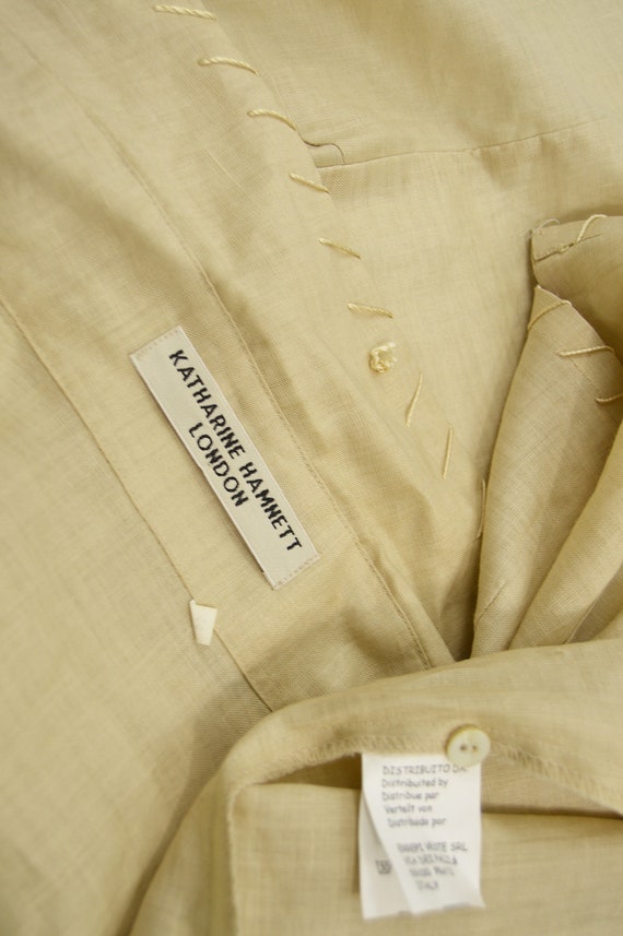 Vintage KATHARINE HAMNETT Fine Linen Shirt Summer… - image 8