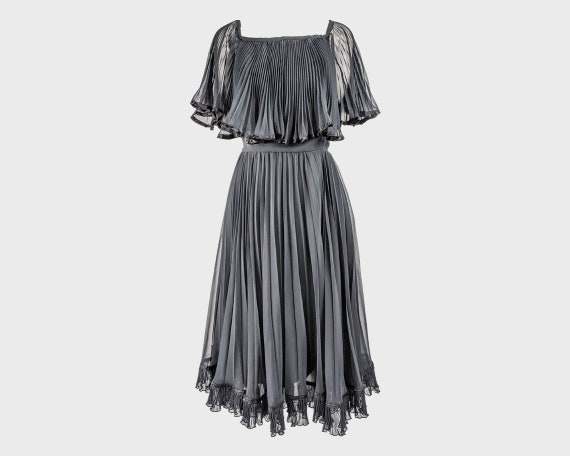 80s CHRISTINA STAMBOLIAN 1980s Party Dress Pleated