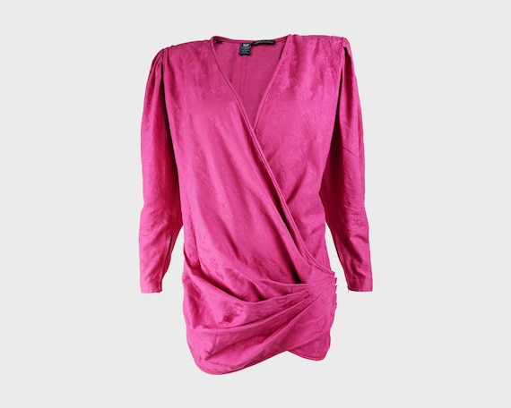 EMANUEL UNGARO 80s Pink Jacket Fuchsia Linen Pleat