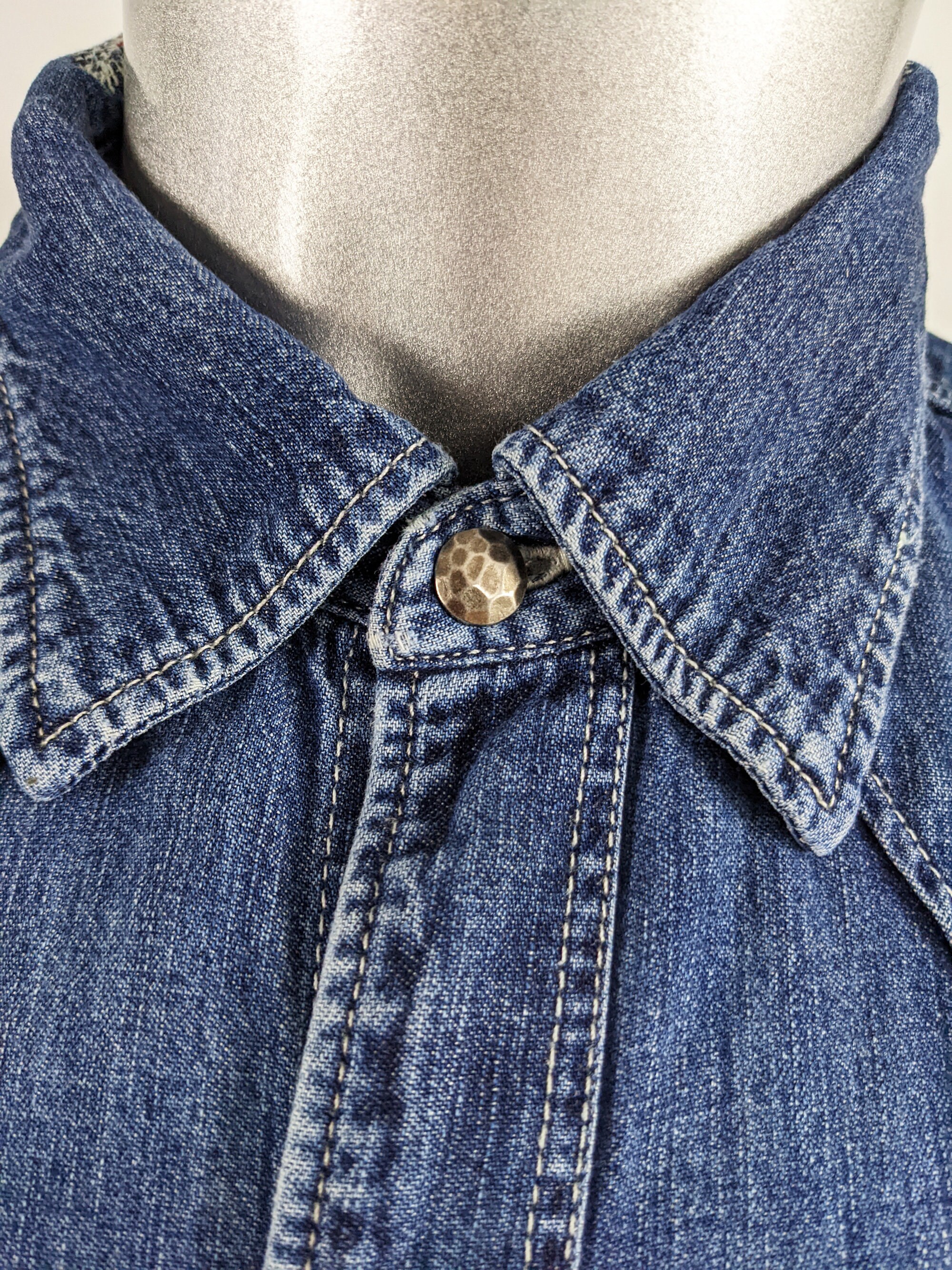 RED EAR by Paul Smith Vintage Japanese Denim Shirt Men 90s Boro 