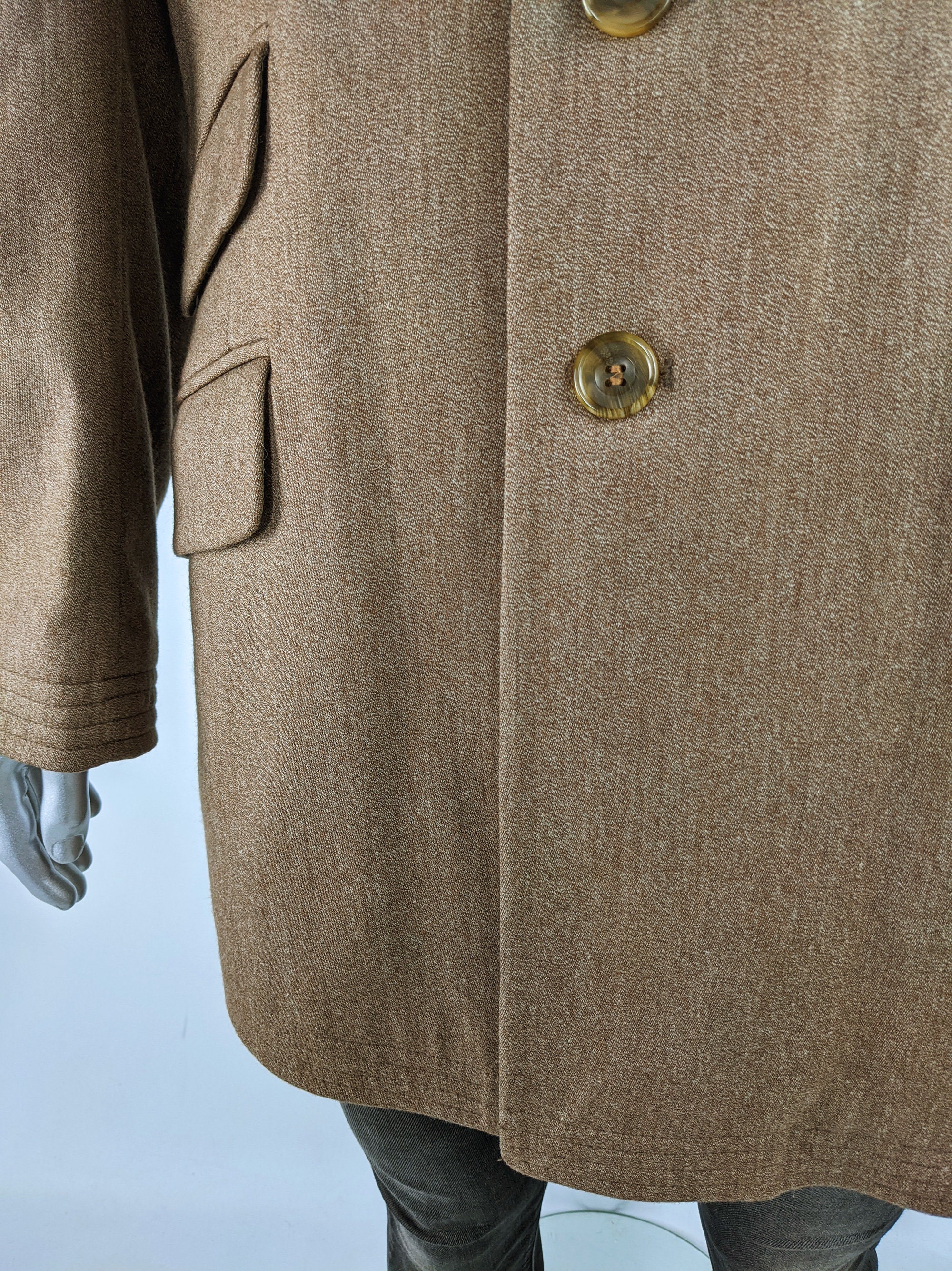 90s JOSEPH HOMME Mens Chesterfield Coat Designer Vintage Waxed