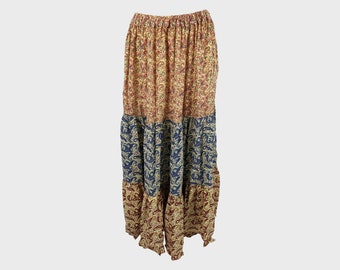 Vintage Paisley Skirt Peasant Skirt Hippie Maxi Skirt Indian Cotton Skirt Patchwork Skirt