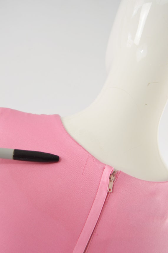 1970s Maxi Dress Cut Out Plunge Dress Pink Evenin… - image 9