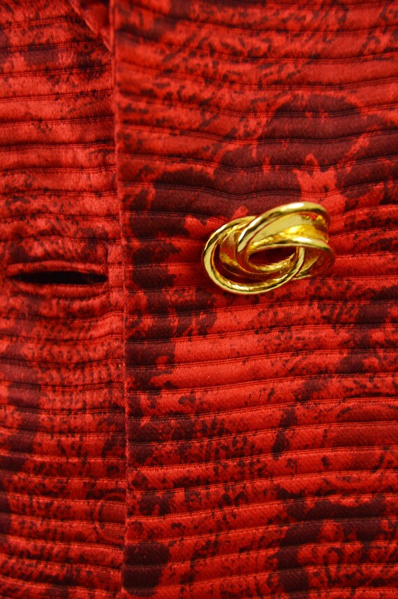 Vintage LILIANE ROMI 80s Red Silk Suit Silk Damas… - image 3
