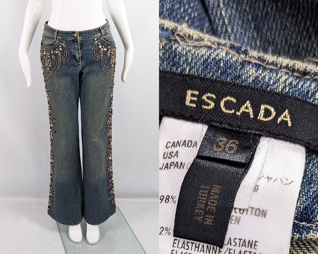 Escada Pants Vintage Y2k Jeans Women Bootcut Jeans Denim