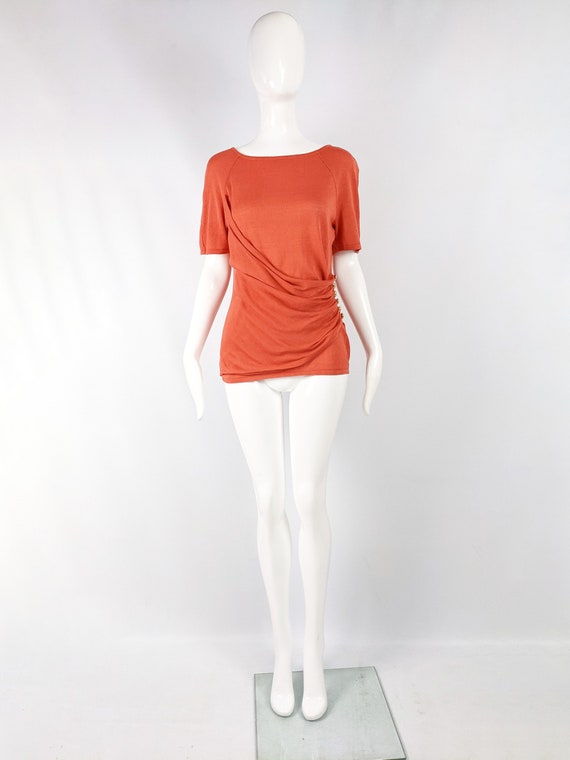 Vintage 80s VALENTINO Sweater Valentino Top Orang… - image 2