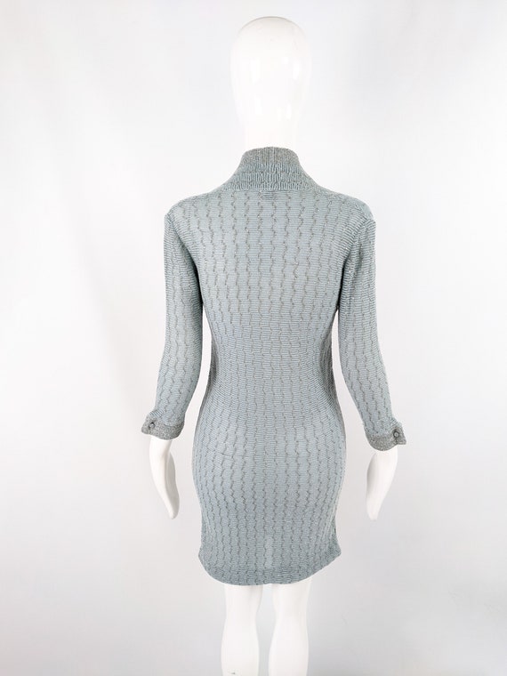 Vintage Luisa Spagnoli 1960s Knit Dress Duck Egg … - image 7