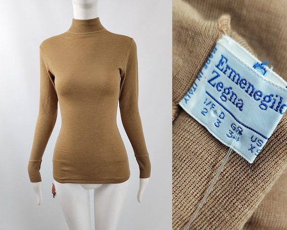 Ermenegildo Zegna, Vintage Ermenegildo Zegna Wool Top, 90s Italian Designer Undershirt