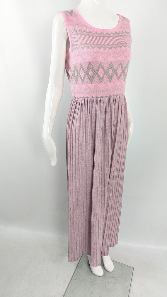 Vintage 70s LOUIS FERAUD Dress, Pink Knit Dress, … - image 6