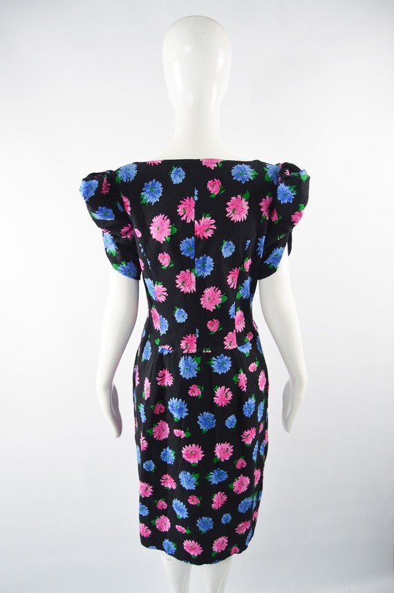 BELLVILLE SASSOON Black Cotton Dress Floral Print… - image 7