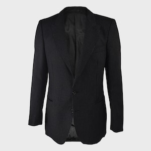 Vintage 70s Mens Blazer Black & White Pinstripe Blazer Men, Gangster Jacket, Formal Jacket Men, Mens Mod Jacket, Dinner Jacket, 2 Button