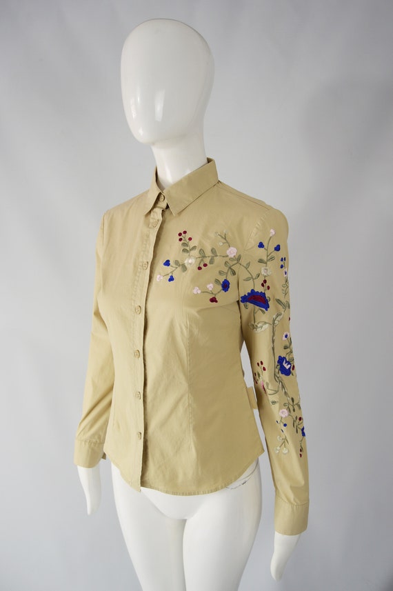 KRIZIA Embroidered Blouse Long Sleeve Shirt for W… - image 3