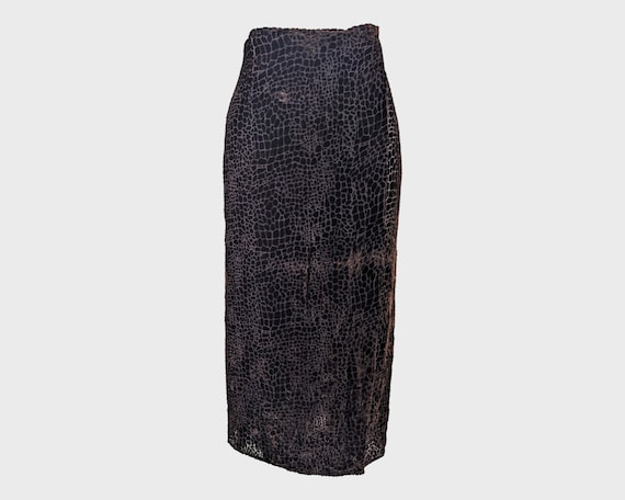 Vintage MARELLA by MAX MARA Brown Velvet Skirt, d… - image 1