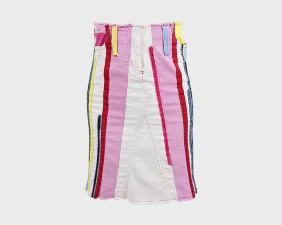 Pink denim cheap skirt quilt