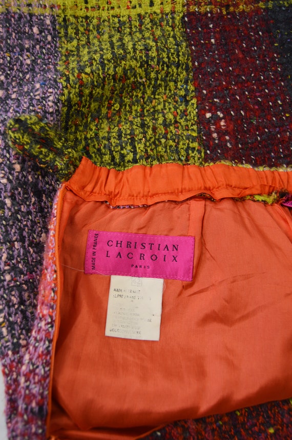 Vintage CHRISTIAN LACROIX Skirt Multicoloured Che… - image 8