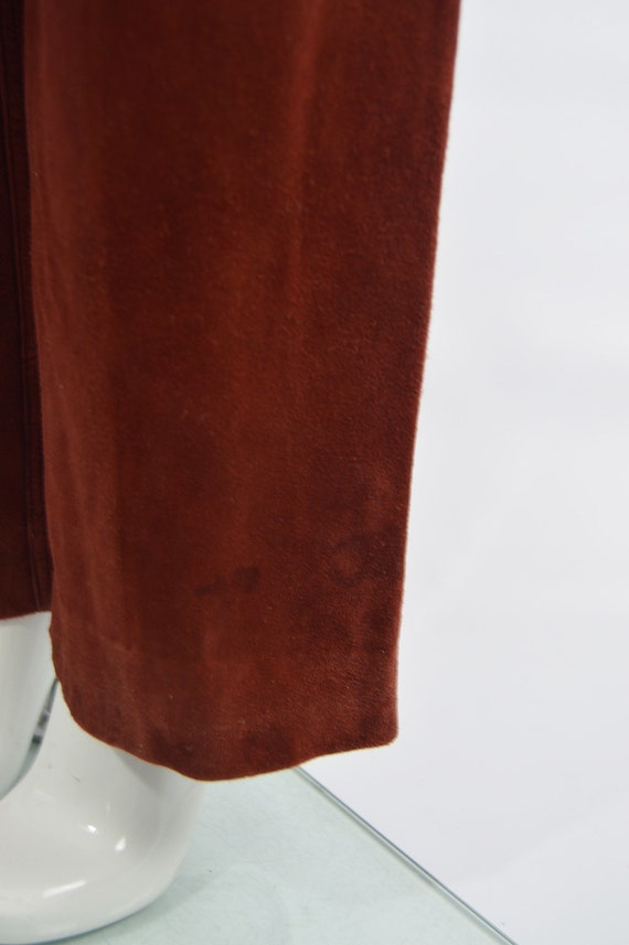 70s 80s LOEWE Wide Leg Pants Copper Reddish Brown… - image 10