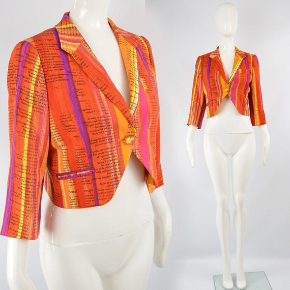 MOSCHINO Jacket Cropped Blazer Women Crop Rainbow