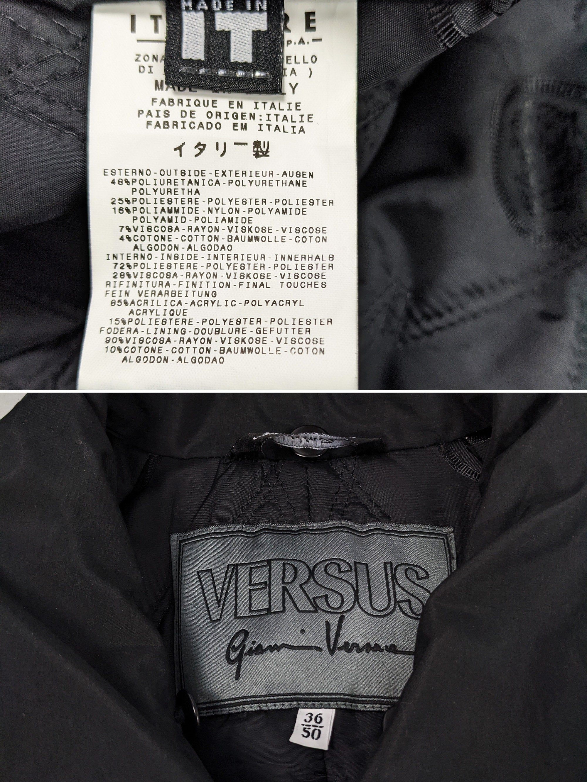 Vintage VERSACE Coat Versus Versace Jacket Black Faux Fur Vintage VERSACE Coat Versus Versace Jacket Black Faux Fur