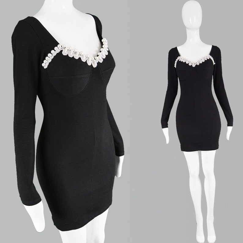 90s chanel black dress