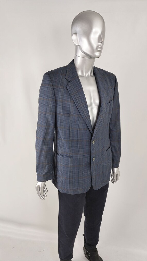 Vintage 80s Mens Check Blazer Plaid Jacket Italia… - image 6