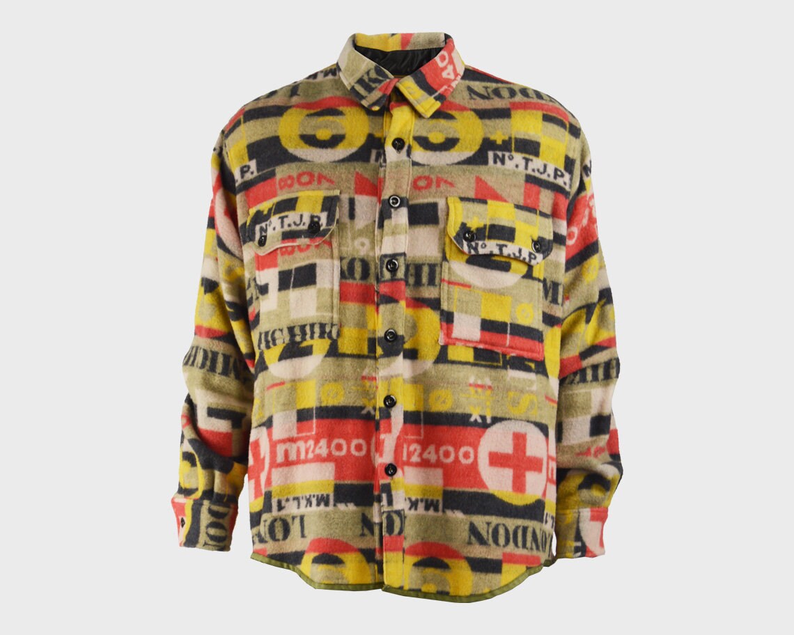 Image of Michiko Koshino Mens Wool Overshirt Blanket Coat Designer Jacket