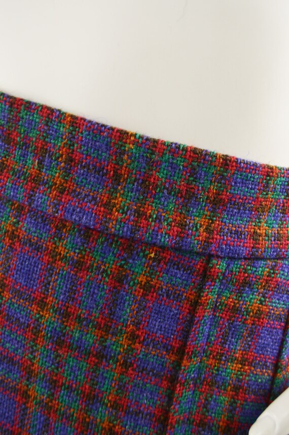 70s Knee Length Skirt Check Skirt Wool Tartan Ski… - image 4