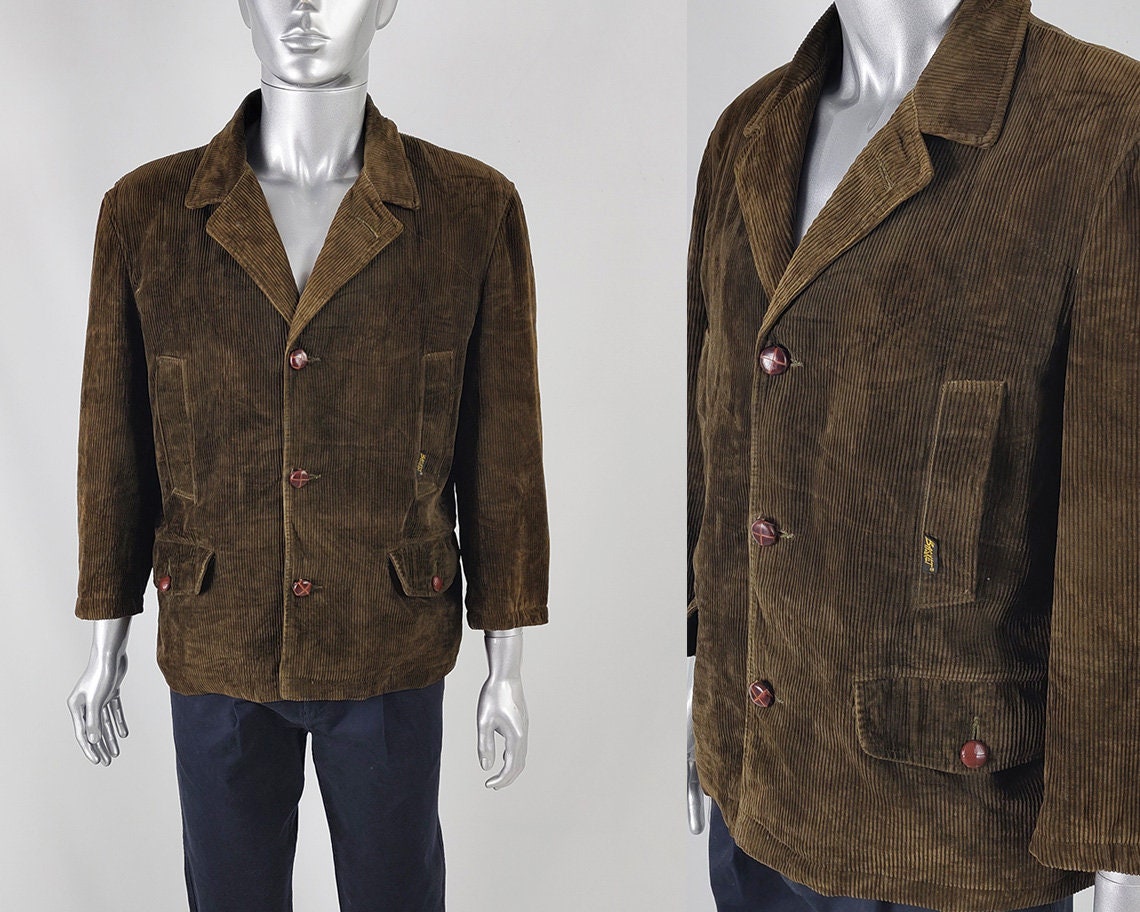 【80s】Euro Vintage Black Corduroy Coat 80s Ruffled Black Corduroy Jacket | S-M - Lucky Vintage