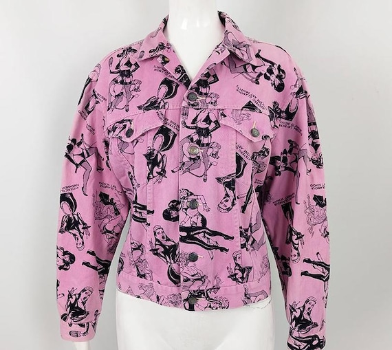Vintage 80s 90s HYSTERIC GLAMOUR Pink Denim Jacket, Edgy