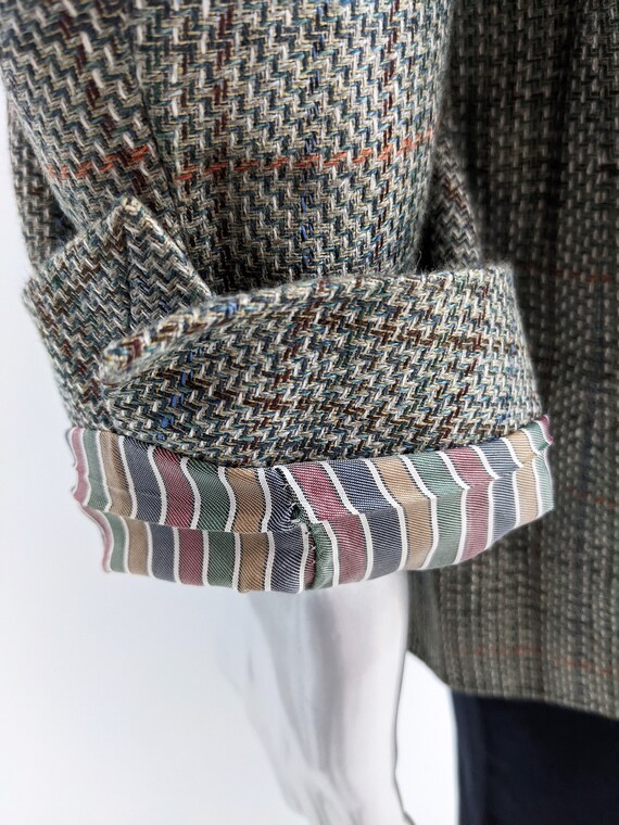 MISSONI Mens Vintage Linen Blazer Silk & Wool Twe… - image 5