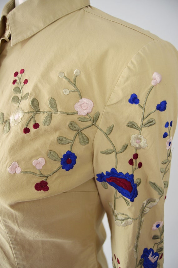 KRIZIA Embroidered Blouse Long Sleeve Shirt for W… - image 4