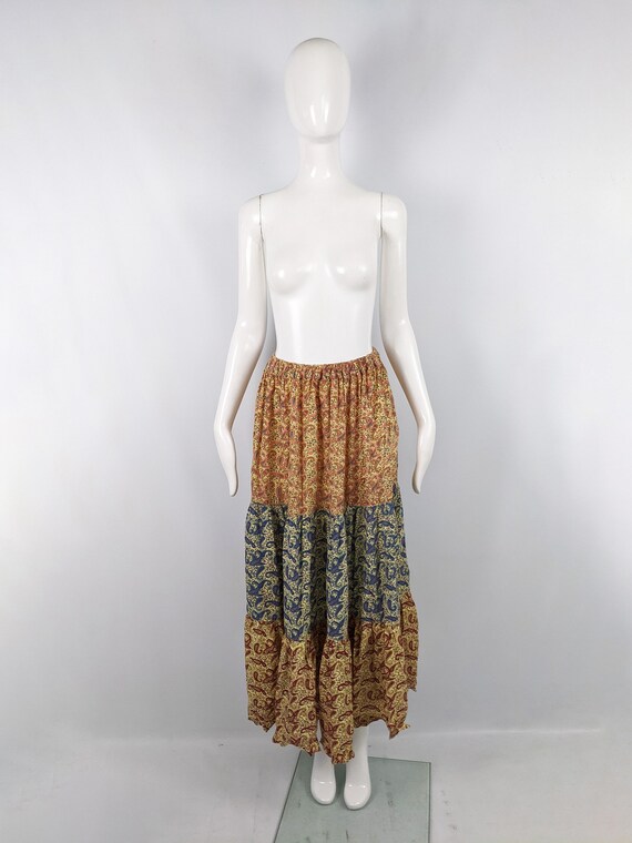 Vintage Paisley Skirt Peasant Skirt Hippie Maxi S… - image 2