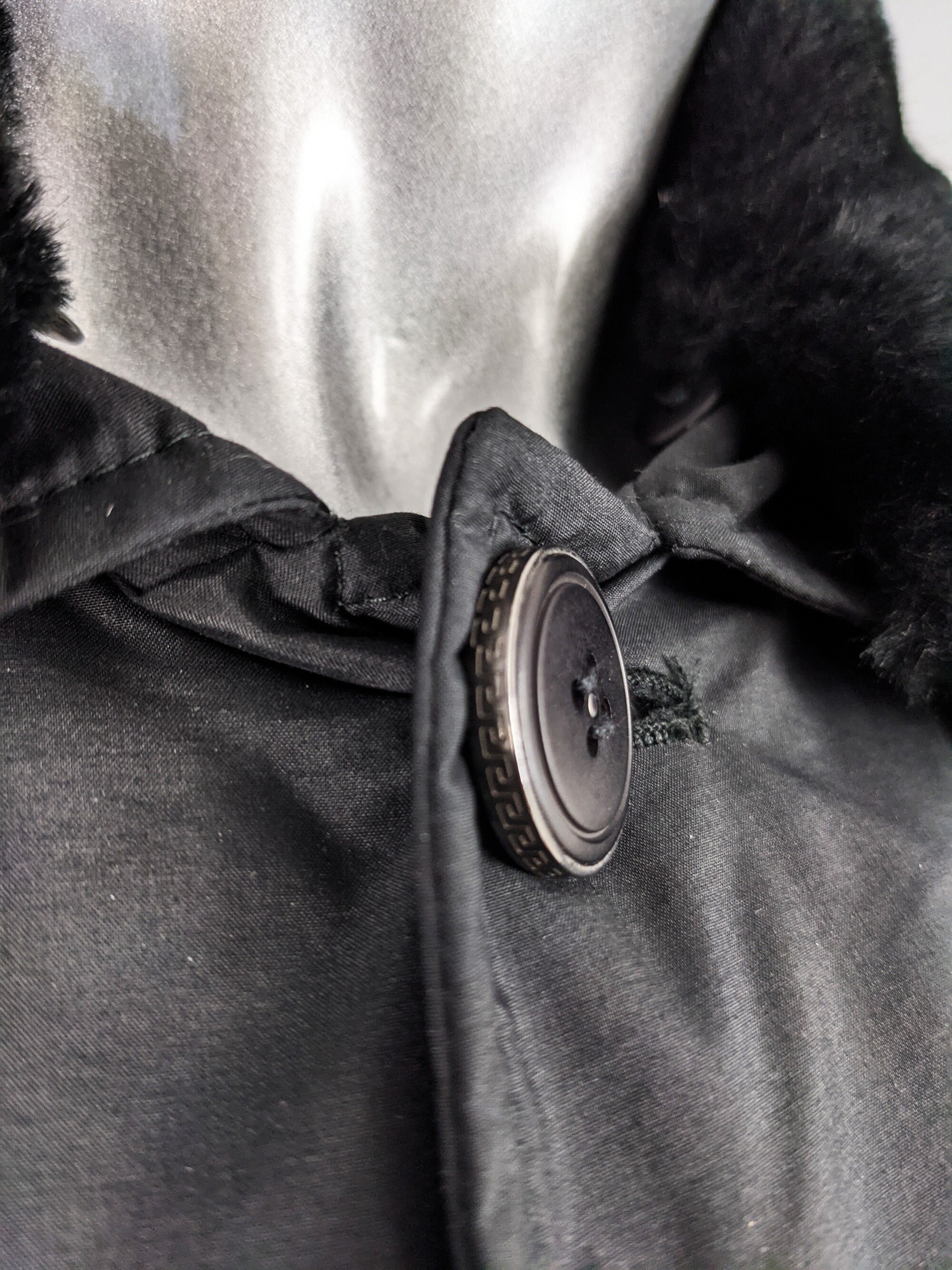 Vintage VERSACE Coat Versus Versace Jacket Black Faux Fur Vintage VERSACE Coat Versus Versace Jacket Black Faux Fur