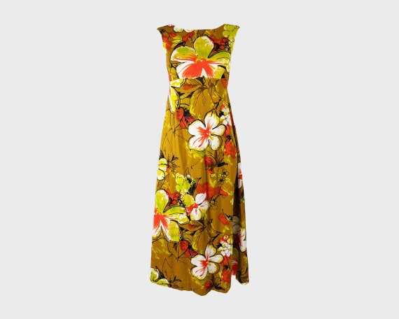 Vintage 60s Hawaiian Dress Tropical 