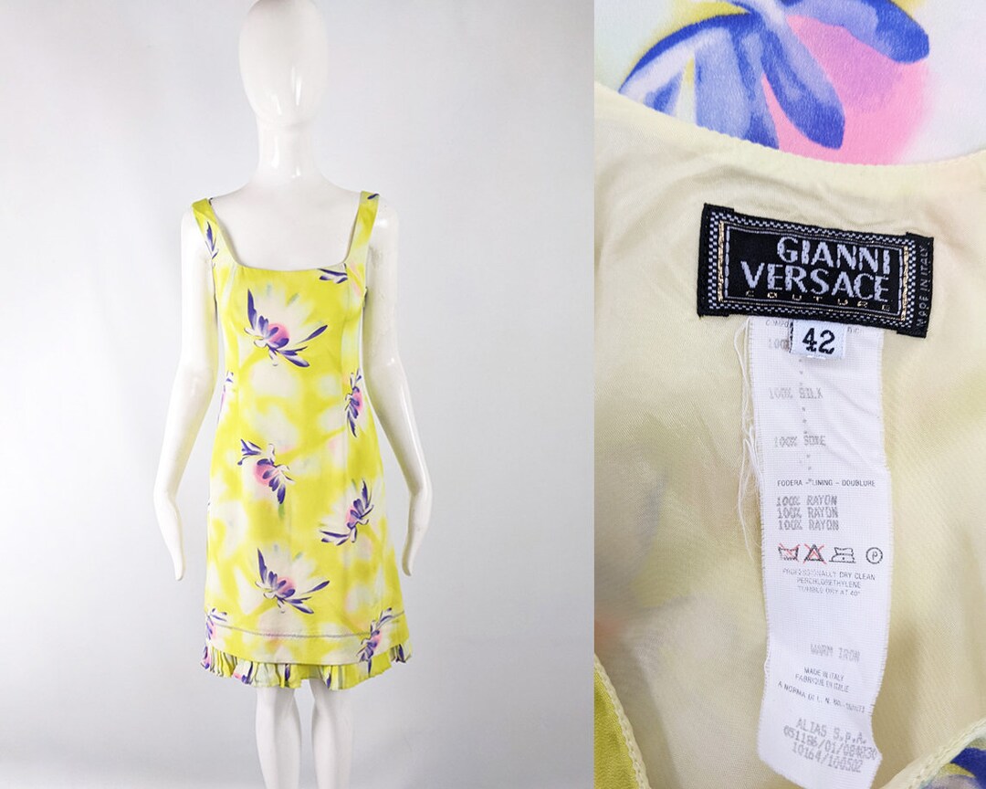 ワンピース Vintage Versus Versace Floral Mini Dress Versus By Gianni Versace Floral Print Dress , circa 1993