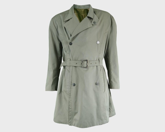 Vintage THIERRY MUGLER Coat Mens trenchcoat, khak… - image 1