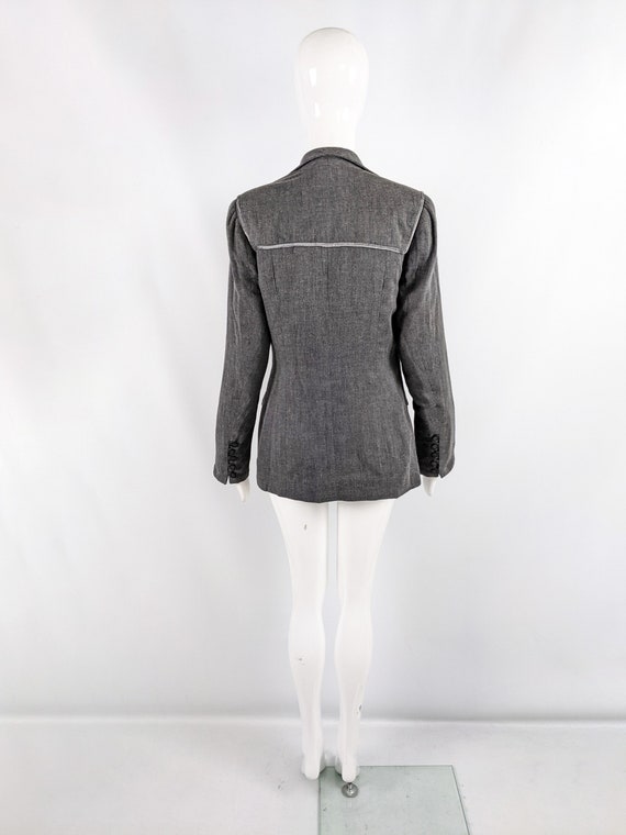 ZANG TOI Vintage Grey Blazer Jacket Women Velvet … - image 7